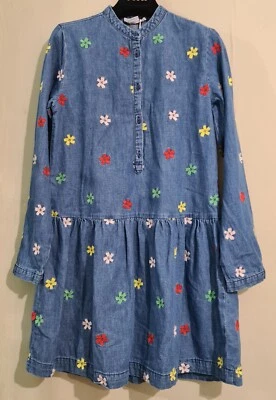 Stella Mccartney Kids Denim Embroidered Smiley Dress Blue Size 14yrs - Image 1 of 4