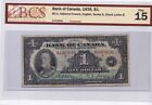 1935 Bank of Canada $1 - Series B - Canada’s First Banknote Series A BCS F-15