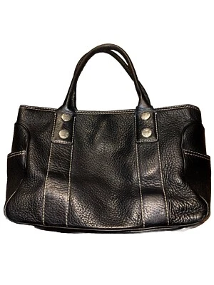 Vintage Michael Kors Greenwich Pebbled Leather Black Tote Bag - Image 1 of 4