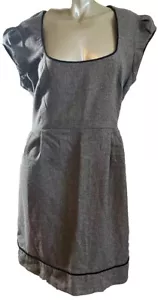 Womens Grey Dress Size 14 Cashmere Wool Blend French Connection Smart Office - Picture 1 of 17