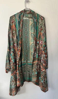 Suéter Suave Envolventes Mujer Pequeño Boho Bordado Cárdigan Abierto S/M Foto 1 de 4