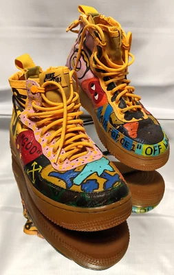 Nike SF AF1 Special Air Force Mid OBJ AJ0424-800 trabajo de pintura personalizado talla 6 años Foto 1 de 4