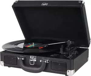 Vinyl Record Player Wireless Turntable Bluetooth 3-Speed Portable  Suitcase RCA - Picture 1 of 7