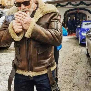 ARNOLD B3 RAF Braun Herren Bomber Flieger Flieger Warm Fell Echt Leder Jacke Mantel - Bild 1 von 5