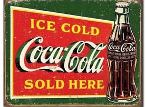 1916 Ice Cold Coke Coca Cola Funny Tin Sign NEW - Picture 1 of 1