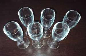 Set Of 6 Small Stemmed Cordial Liquor Shot Flute Style Glasses 3.75” - Picture 1 of 4
