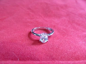 18k Womens White Gold Plated CZ Wedding Fashion Ring - Picture 1 of 3