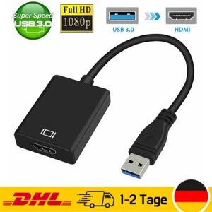 USB-auf-HDMI-Adapter, USB 3.0/2.0 zu HDMI 1080P HD Audio Video Grafik-Konve - Bild 1 von 11