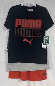 Puma Kids 3 Piece Outfit Shirt Tank and Short ( Black, Grey and Red) Size 4 NWT - Picture 1 of 3