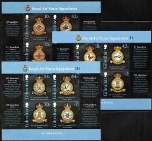 GIBRALTAR Royal Air Force Squadrons three (3) good Mint NH souvenir Sheets! - Picture 1 of 4