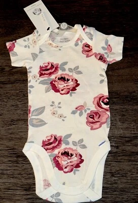 Body Gerber Modern Moments algodão orgânico bebê menina flor tamanho 3-6 meses - Imagem 1 de 3