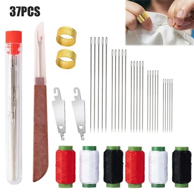 Juego de herramientas de costura de aguja de coser manual de 37 piezas portátil hágalo usted mismo kit de trabajo de costura  Foto 1 de 4