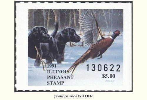 HALFPRICEHUNT Illinois Pheasant Stamp 1991 $5.00 - Image 1 of 1