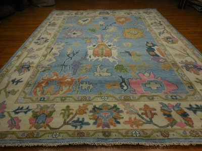 Turkish Oushak Rug,Modern Multicolored Area Rug, Handmade Bohemian Rug 9x12 Ft - Image 1 of 4