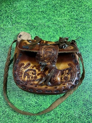 Bolso de Hombro Bolso de Cuero Hecho a Mano Vintage Hecho en México Foto 1 de 4
