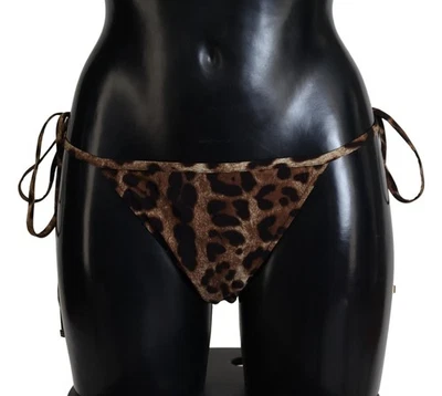 Traje de baño Dolce & Gabbana marrón con estampado de leopardo Traje de baño Bikini Parte inferior para mujer Foto 1 de 4