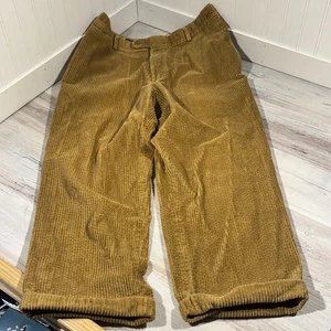 Pantalones J.PETERMAN Para Hombre 38 (34x25.5) Pana Ancho Ballena Frente Plano Algodón Marrón - Imagen 1 de 10