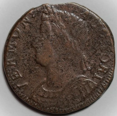 1786 Vermont Colonial Copper Coin, Bust Left, RR-11 - Image 1 of 4