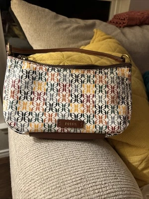 Fossil Skylar Baguette Bag Multi Color Brown Leather New W/O Tags Purse - Image 1 of 4