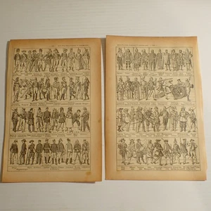 Military Uniforms France - Antique Illustration - c1913 - French - Bild 1 von 6