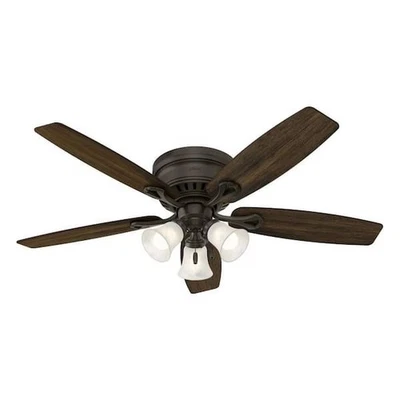 Hunter 52016 Oakhurst 52 in. LED Indoor New Bronze Ceiling Fan with Light Kit - Image 1 of 4