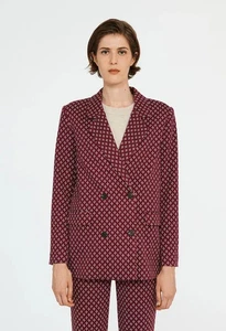 Claudie Perlot Jacquard Blazer Jacket Size 10 38 NEW RRP £329 Burgundy White - Picture 1 of 15