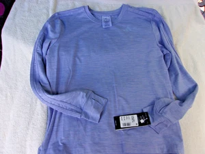 NWT Adidas Girls long sleeve crew neck pullover, blue, poly. blend, M, L, or XL - Picture 1 of 6
