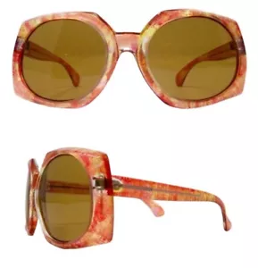 Vintage 1970’s Retro Thick Framed Orange Sunglasses, Deadstock, Made in France - Picture 1 of 6