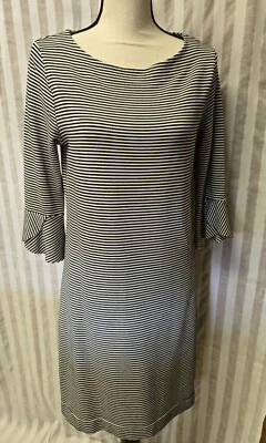 Anthropologie Three Dots women's striped 3/4 sleeve stretch dress, Size M - Image 1 of 4