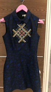 Mary Katrantzou sleeveles blue leopard print Mini Dress, size 10 UK - Picture 1 of 9