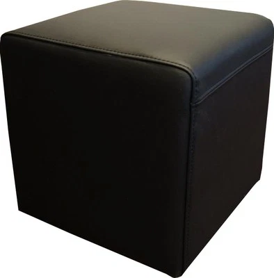 Schwarz Glatt Echtleder Hocker SitzHocker Echt Leder Sitzwürfel 40x40x40 - Bild 1 von 3