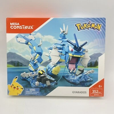 Mega Construx Pokemon Gyarados Conjunto de Construção DYF14 352 Peças Novo Brinquedo Selado - Imagem 1 de 4