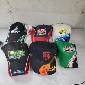 Lotto 6 Cappelli Racing Team NASCAR Visiera Chase Winner Circle Nuova Era Usati Cond - Foto 1 di 10