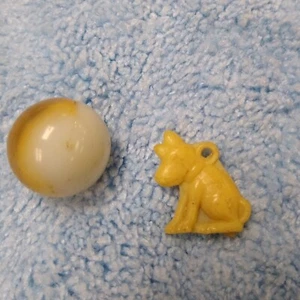 vintage Cracker Jack Prize charm celluloid plastic dog pointed ears - Picture 1 of 2