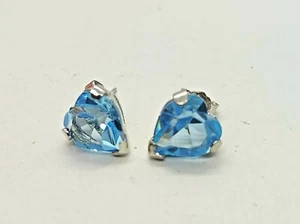 Orecchini Donna in Argento cuore azzurro acquamarina - Foto 1 di 4