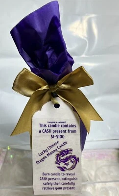 VELA DE DINHEIRO DRAGÃO CHINÊS SORTUDO •Vela de dinheiro com $$ REAL (De $1 a $100) dentro! - Imagem 1 de 4