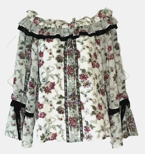 Blusa Top Club Monaco Gilara Mujer Talla 6 Multicolor Floral Fuera del Hombro - Imagen 1 de 9