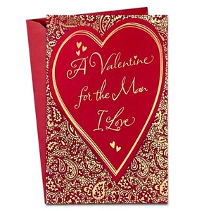 Romantic VALENTINE'S DAY Card FOR MAN YOU LOVE by American Greetings + Envelope - Picture 1 of 4