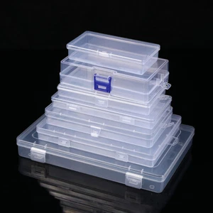 1/10x Storage Box Rectangular Plastic Transparent With Lid Container Case Holder - Picture 1 of 25