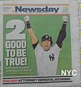 Derek Jeter Last Game At Yankee Stadium NY Newsday 9/26/2014 💲 - Picture 1 of 1