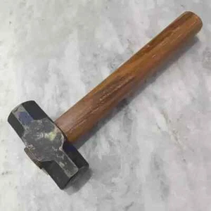 20 LBS Iron Round Flat Hammer Blacksmith Wooden Handle Collectible Useful Hammer - Picture 1 of 4