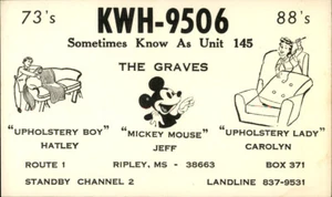 Ripley,MS QSL Ham Radio KWH-9506 Tippah County Mississippi Card - Picture 1 of 2