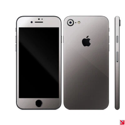 PLATA METÁLICA iPhone 7 Calcomanía de Recubrimiento Vinilo Pegatina Protector Envolvente Foto 1 de 2