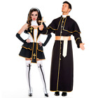 Halloween Lover’S Cosplay Male Missionary Priest Costume Nuns Fancy Dress Couple