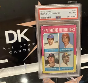 1975 TOPPS BASEBALL #619 ROOKIE OUTFIELDERS PSA NM-MINT 8 fresh & clean CENTERED - Picture 1 of 2