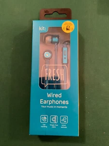 KitSound Wired Earphones Call-Handling Tangle-Free Cable - Blue - Picture 1 of 2