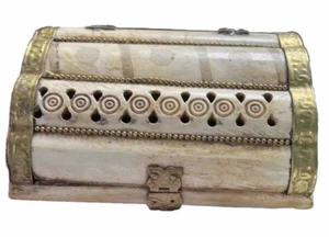 Antique Bone Jewelry Box - Picture 1 of 10
