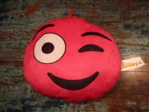 kleines süßes Zwinker Smiley Kissen mit Aufhänger K-Toys 13x12cm pink - Bild 1 von 7
