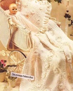 IRISH ROSE BLANKET & PILLOW - 4ply cotton - COPY crochet blanket pattern - Picture 1 of 1