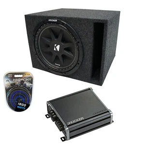 Universal Car Stereo Vented Port Single 15 Kicker Comp C15 Sub Box & CXA8001 Amp - Picture 1 of 5